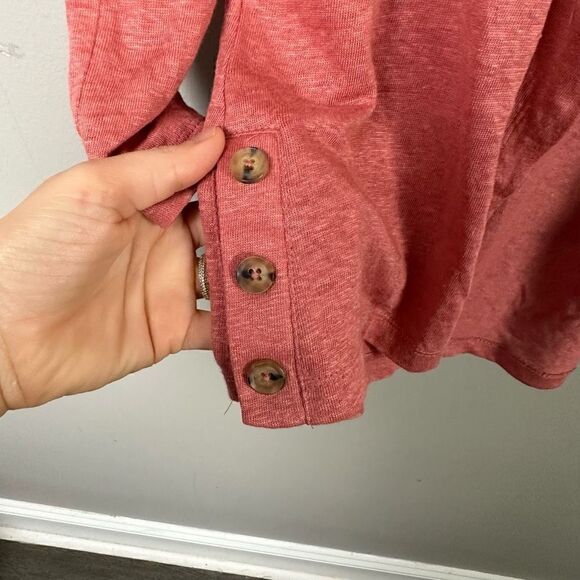 100% linen Lagenlook boho coastal open front cardigan mauve pink - Picture 2 of 5